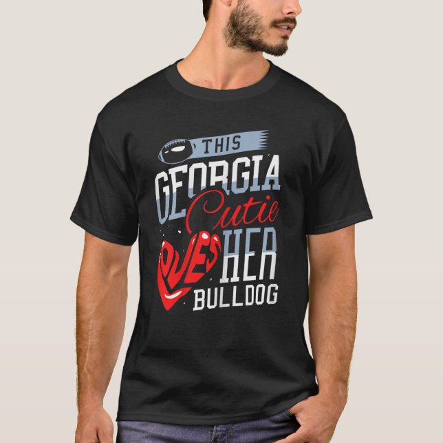 Womens This Georgia Cutie Loves Her Bulldog T-Shir T-Shirt (Front)
