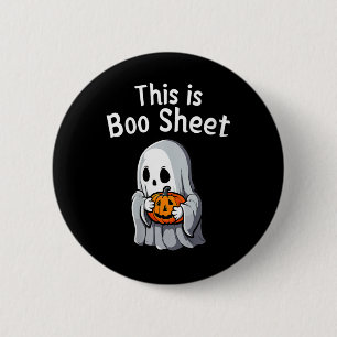 Womens This Is Boo Sheet Funny Halloween 2 Inch Round Button