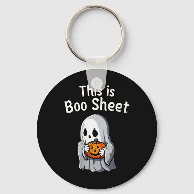 Womens This Is Boo Sheet Funny Halloween  Keychain (Front)