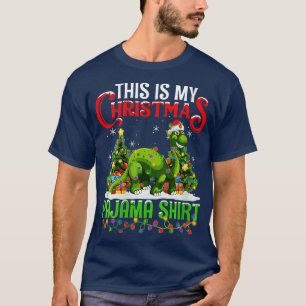 Womens This Is My Christmas Pajama  Brontosaurus C T-Shirt