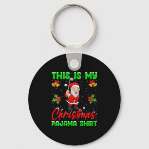 Womens This Is My Christmas Pajamas Funny Santa Pl Keychain
