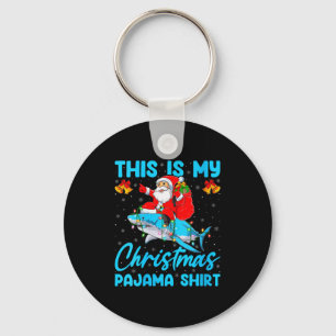 Womens This Is My Christmas Pajamas Funny Santa Ri Keychain
