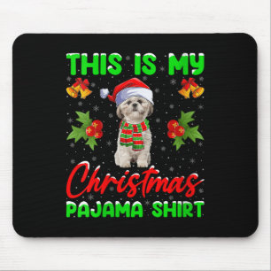 Womens This Is My Christmas Pajamas Funny Shih Tzu Mouse Pad