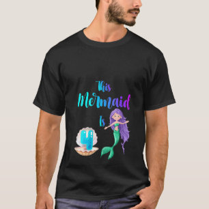 Womens This Mermaid Is 4 Cute Birthday Girl Four Y T-Shirt