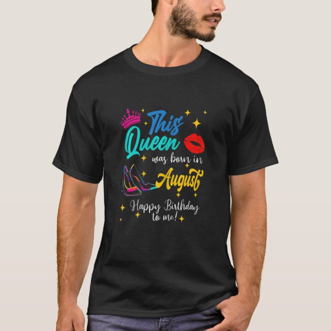 Womens This Queen Was Born In July Happy Birthday  T-Shirt (Front)