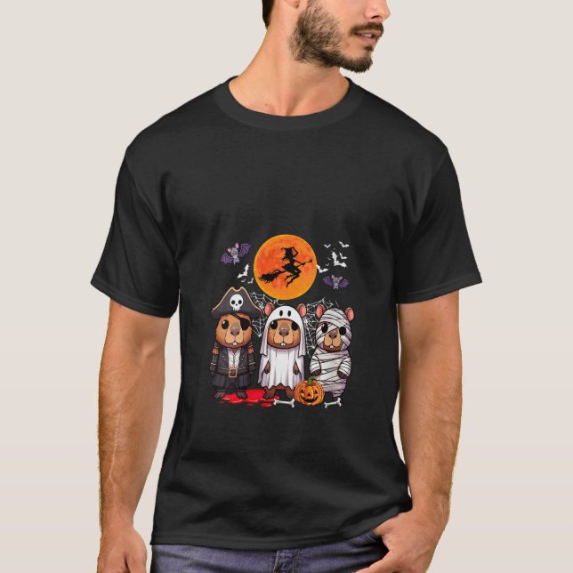 Womens Three Funny Capybaras Costume Pirate Boo Mu T-Shirt (Front)