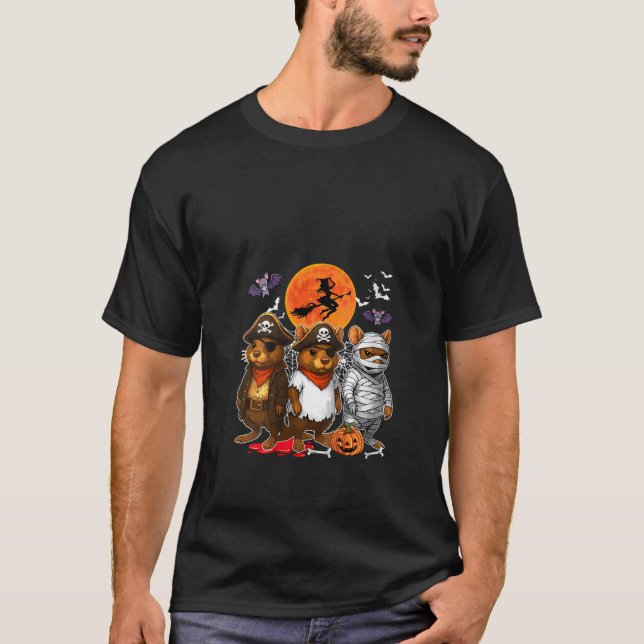 Womens Three Funny Muskrats Costume Pirate Boo Mum T-Shirt (Front)