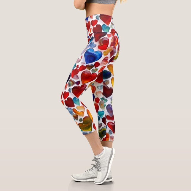 Women's three-quarter length leggings with a colou (Left)