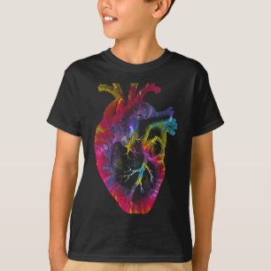 Womens Tie Dye Anatomical Heart Valentines Day Ana T-Shirt
