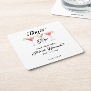 Women's Tini bit older cocktail summer party Square Paper Coaster