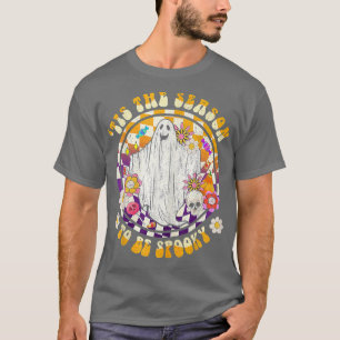 Womens Tis The Season To Be Spooky Halloween Pumpk T-Shirt