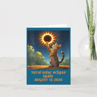 Womens Total Solar Eclipse Cat Design Card