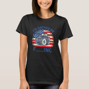 Womens Tractor Teen Girls I'd Rather Be Farming T-Shirt