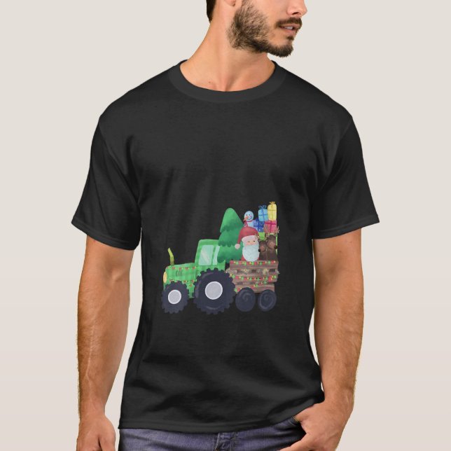 Womens Tractors Costume Santa Christmas Funny Rein T-Shirt (Front)