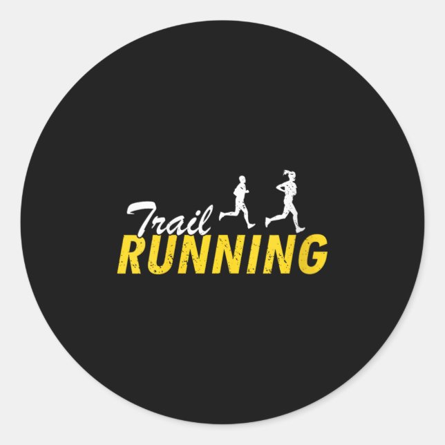Womens Trail Running Mountain Path Outdoor Fitness Classic Round Sticker (Front)
