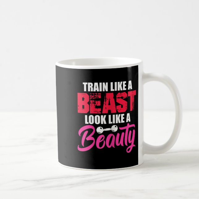 Womens Train Like A Look Like A Beauty Gym Workout Coffee Mug (Right)
