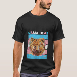 Womens Trans Mama Bear Watercolor Transgender Mom T-Shirt