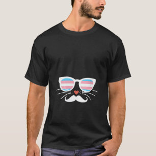 Womens Transgender Support Cat V-Neck T-Shirt