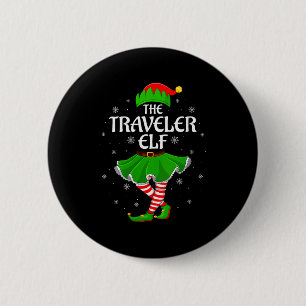 Womens Traveler Elf Christmas Family Girls Women E 2 Inch Round Button