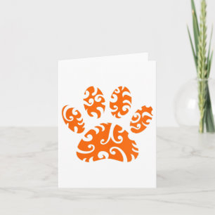 Womens Tribal Tattoo Dog Paw Print V-neck Card