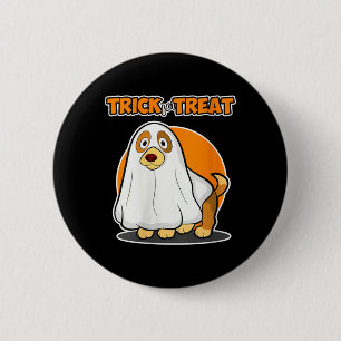 Womens Trick For Treat For Dog Lover - Dog Ghost 2 Inch Round Button