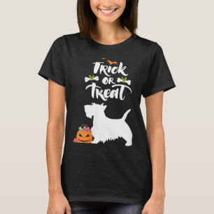 Womens Trick Or Treat Scottie Scottish Terrier Dog T-Shirt