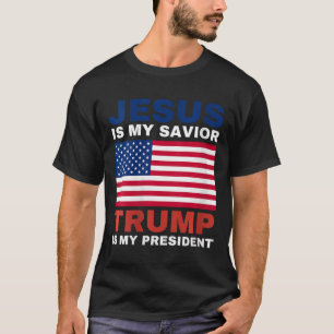 Womens Trump 2020 Gifts Jesus Is My Saviour Trump T-Shirt