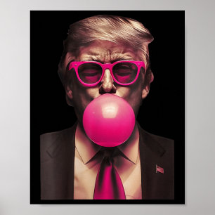 Womens Trump Bubble Gum Funny V-neck  Poster