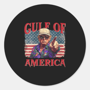 Womens Trump Greeting From The Gulf Beach Of Ameri Classic Round Sticker