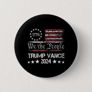 Womens Trump Vance 2024 President Trump Supporter 2 Inch Round Button