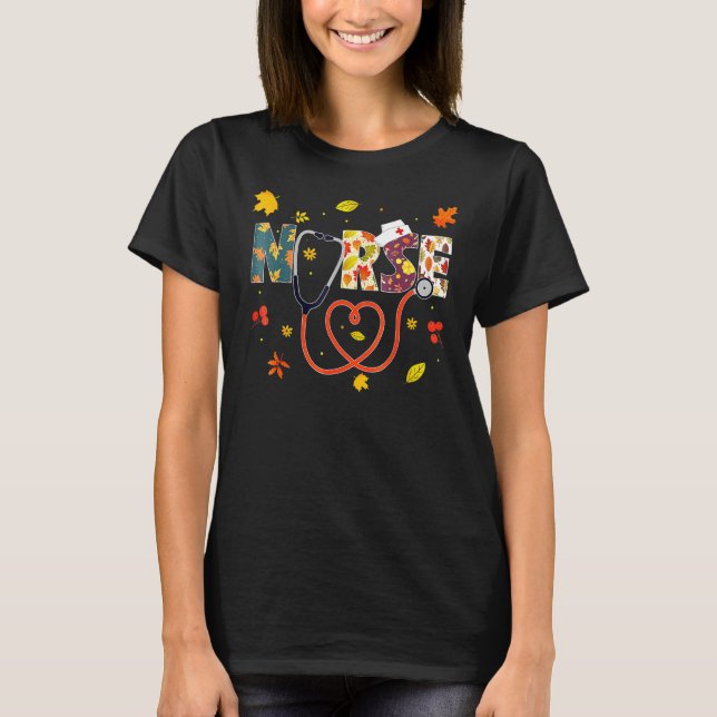 Womens Turkey Day Nursing Thanksgiving Nurse T-Shirt (Front)