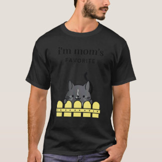 Women's Tuxedo Cat I'm Mom's Favorite   Cat     T-Shirt