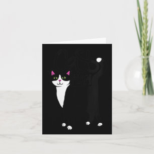 Womens Tuxedo Cat Mom Cute V-neck Card