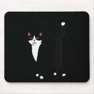 Womens Tuxedo Cat Mom Cute V-neck Mouse Pad