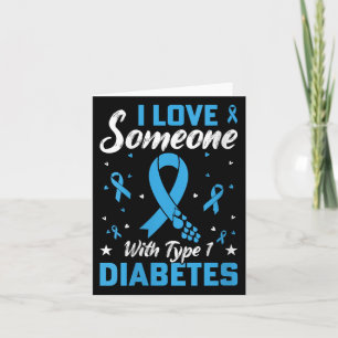 Womens Type 1 Diabetes Love Juvenile Diabetes Blue Card