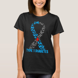 Womens Type 1 Diabetes V-neck T-Shirt