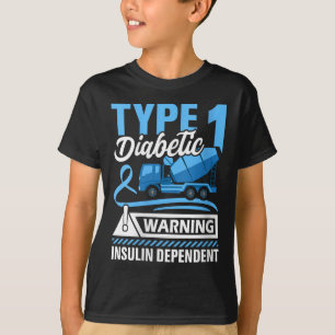 Womens Type 1 Diabetic Warning Insulin Dependent V T-Shirt