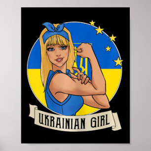Womens Ukrainian Girl Ukraine Flag Merchandise Ukr Poster