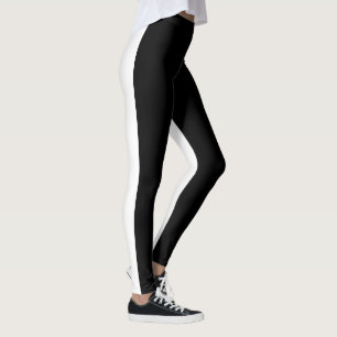 Women's Ultra-Stretch Black Front White Back Leggings