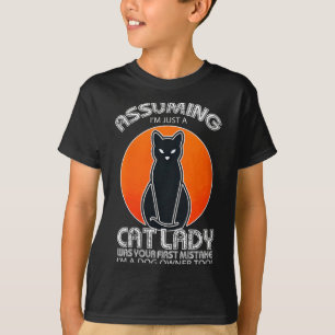 Womens Uming Cat Lady Halloween _ Dog And Black T-Shirt