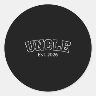 Womens Uncle Est 2026 New Uncle Announcement Promo Classic Round Sticker