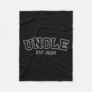 Womens Uncle Est 2026 New Uncle Announcement Promo Fleece Blanket