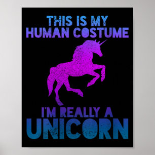 Womens Unicorn Shirt - People Costume Saying Funny Poster