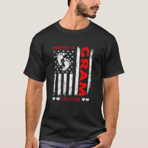 Womens US American Flag Promoted To Gram 2024 Moth T-Shirt