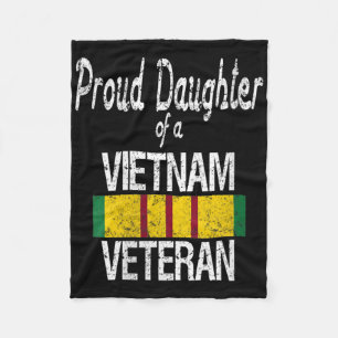 Womens Us Military Family - Proud Daughter Of A Vi Fleece Blanket
