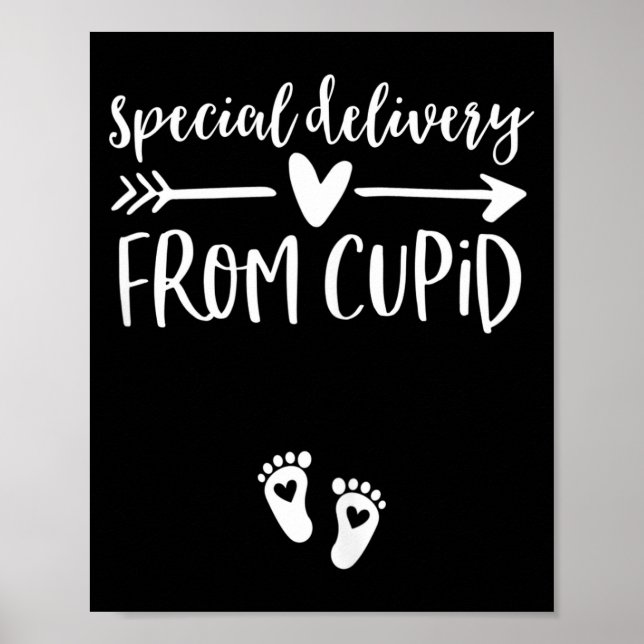 Womens Valentines Day Couples Pregnancy Announceme Poster (Front)