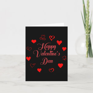 Womens Valentine's Day Love Heart Printed Casual G Card