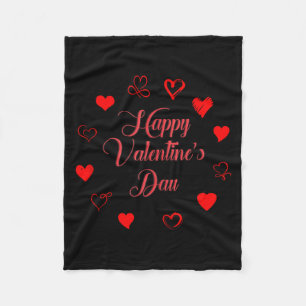 Womens Valentine's Day Love Heart Printed Casual G Fleece Blanket