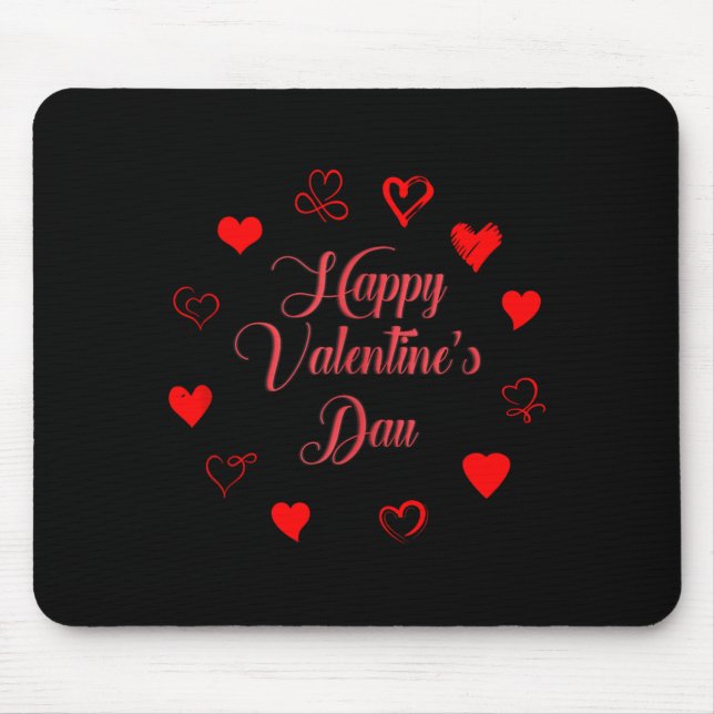 Womens Valentine's Day Love Heart Printed Casual G Mouse Pad (Front)