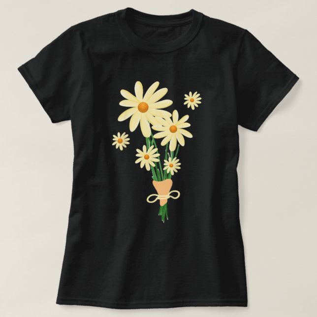 Womens Valentine's Day Pickleball Flower Bouquet P T-Shirt (Design Front)